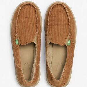 Sanuk Casual Brown Corduroy Slip-On Loafers